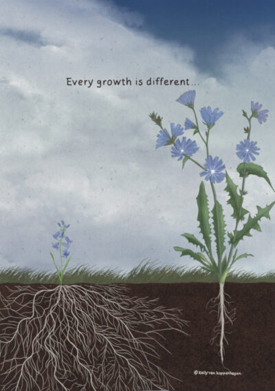 Every growth is diffferent Illustratie Kelly van Koppenhagen