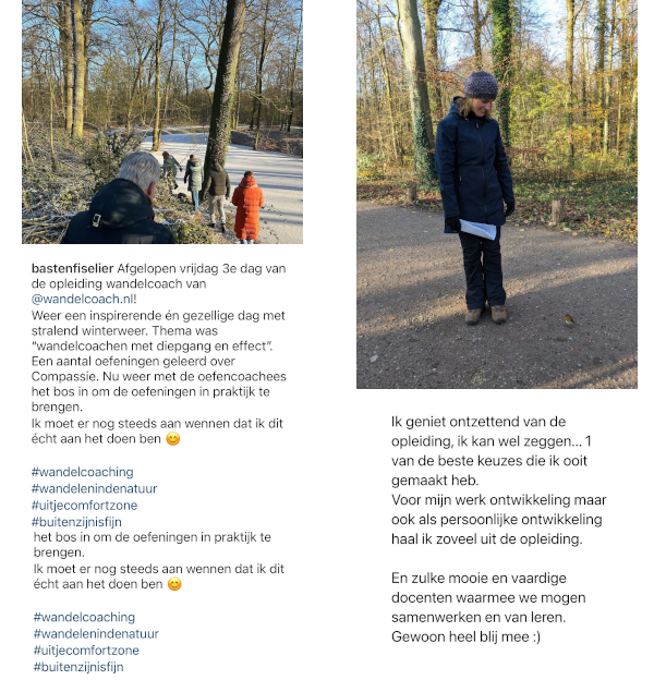 Reacties studenten in de Wandelcoach Opleiding
